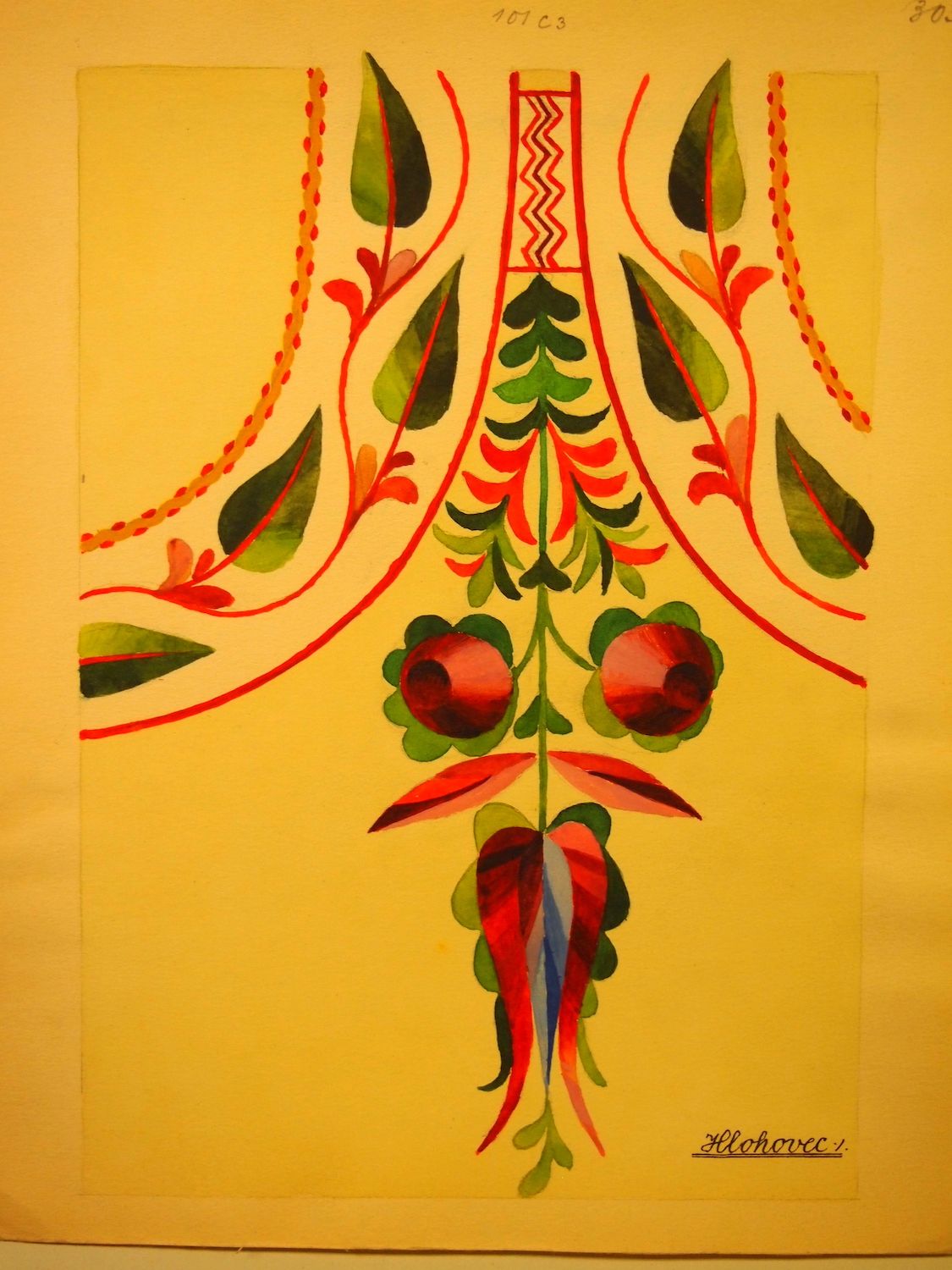 Detail výšivky na kožichu, J. Dostál, Hlohovec 50. léta. Archiv autorky.