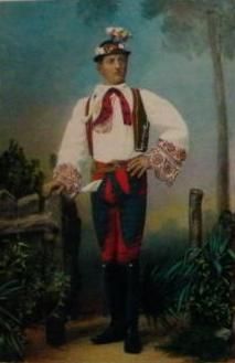 Kroj pro svobodné chlapce, Moravští Charváti. Zdroj Wikipedia.org.